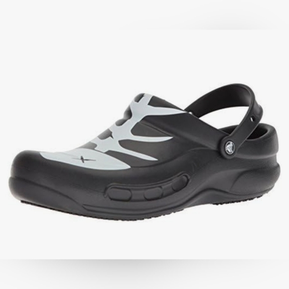 Crocs Unisex Bistro Graphic Black And White Fishbone Clogs - Size M15 / W17 - Picture 8 of 16